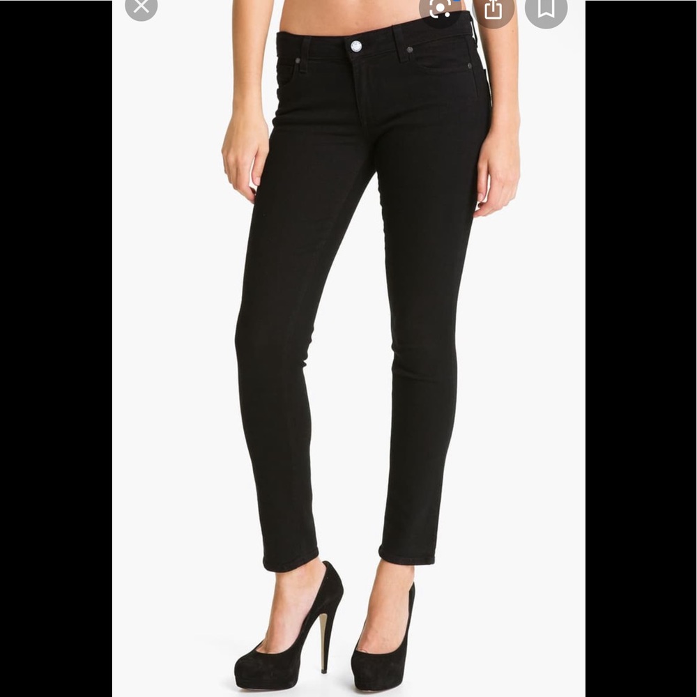 Paige Black Skyline Ankle Peg Skinny Jeans Size 32
